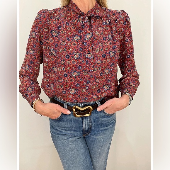 DÔEN JOSSELINE TOP IN ROUGE RIVIERA MEDALLION, brand new, never worn, No flaws. - Picture 2 of 15